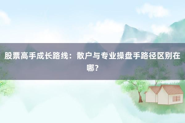 股票高手成长路线：散户与专业操盘手路径区别在哪？