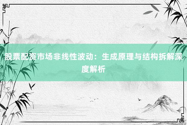 股票配资市场非线性波动：生成原理与结构拆解深度解析