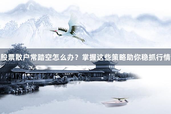 股票散户常踏空怎么办？掌握这些策略助你稳抓行情