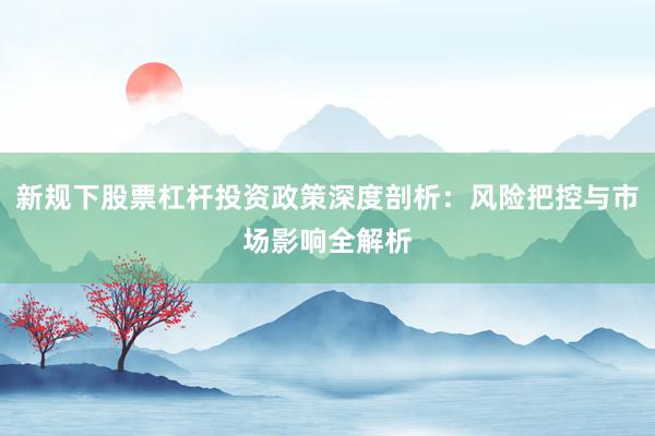 新规下股票杠杆投资政策深度剖析：风险把控与市场影响全解析