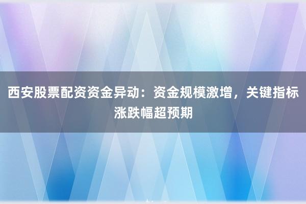 西安股票配资资金异动：资金规模激增，关键指标涨跌幅超预期